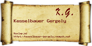Kesselbauer Gergely névjegykártya